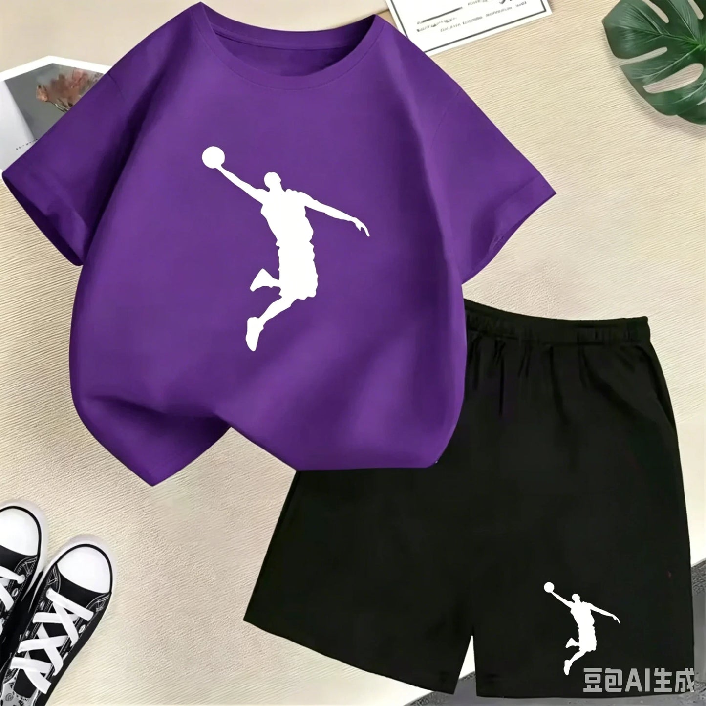 Summer Short Sleeve Children's T-shirt Set Sports Fashion Boys Girls Shorts 2pcs Set Casual Brand Print Graphics Kid Set Outfits