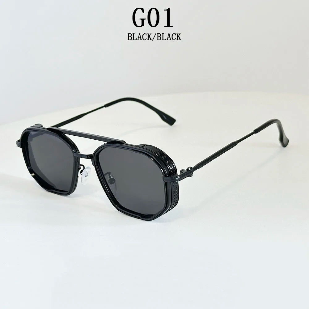 Vintage New Square Sunglass Men Fashion Steampunk Sunglasses Women 2025 Retro Glasses Gafas De Sol Hombre Lunette Soleil Femme