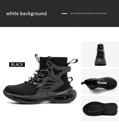 European Plus Size 50 Newest Design Men Wrok Safety Boots Anti-smash Steel Toe Cap Indestructible Construction Industry Shoes