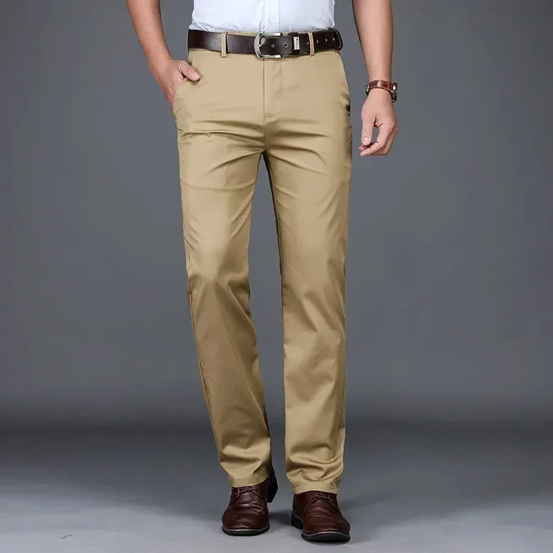 2026 Summer Thin Korean Style Business Casual Trousers for Men Stretch Soft Straight Leg Loose Fashionable Casual Pants Male