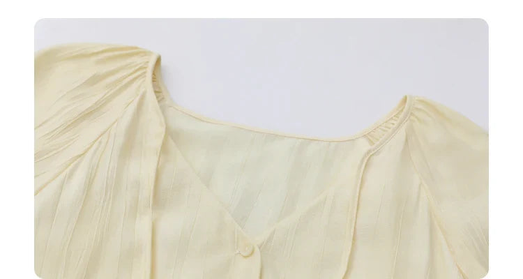 Women Loose Lace Up Shirt Solid New Korean V-neck Pleated Raglan Long Sleeved Blouses Female Tops Spring Summer 2026