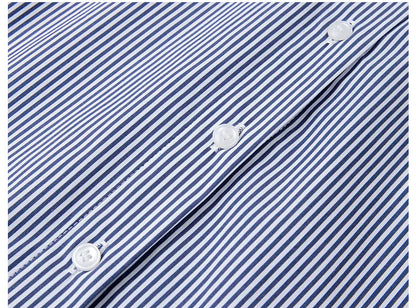 Women's Navy Blue Striped Sleeveless Shirts Office Lady 2026 Spring New Casual Ruffled Stand Neck Female Blouses A3565