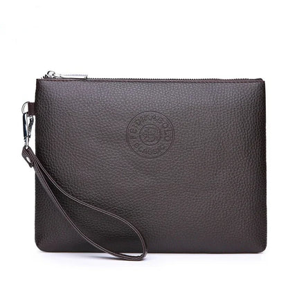 Nouvelle Pochette pour Homme Style Business Grand Portefeuille en Cuir PU Souple Homme avec Dragonne Sac Élégant Décontracté et Tendance Sac à Main Pochette Homme