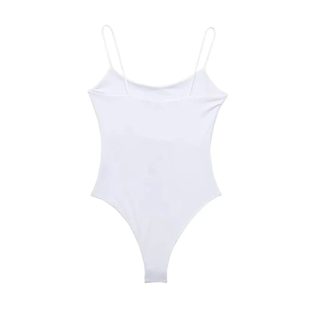 Skinny Bodysuits for Women, Backless, Thin Straps, Snap-button, Female Playsuits, Sexy Fashion