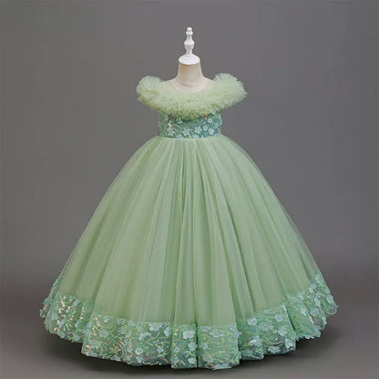 Summer Dress for Kids Girl Lace Sleeveless Baby Girl Princess Dress Fashion Solid Children Girls Party Dresses 2-9 Years