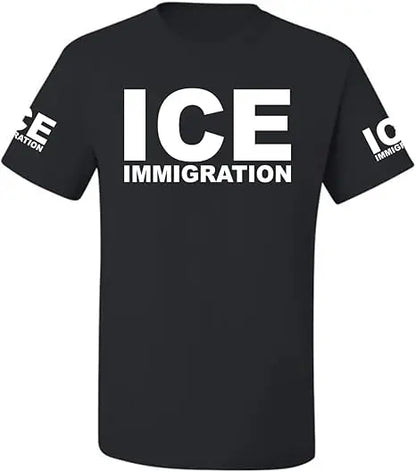ICE Immigration Police, Fedral Agent Customs Enforcement Political Men's Novelty T-Shirt Humor Funny Letters Printed Saying Tee