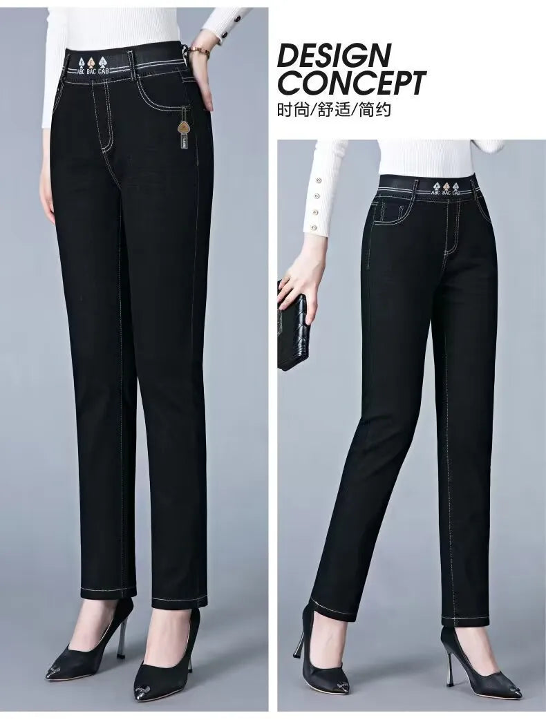 Jeans Oversize 26-38 Slim Denim Pants Women's High Waist Skinny Jean Vintage Wash Pencil Stretch Vaqueros Leggings Pantalones