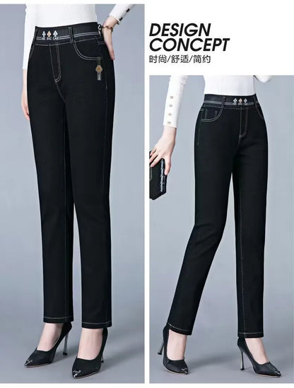 Jeans Oversize 26-38 Slim Denim Pants Women's High Waist Skinny Jean Vintage Wash Pencil Stretch Vaqueros Leggings Pantalones
