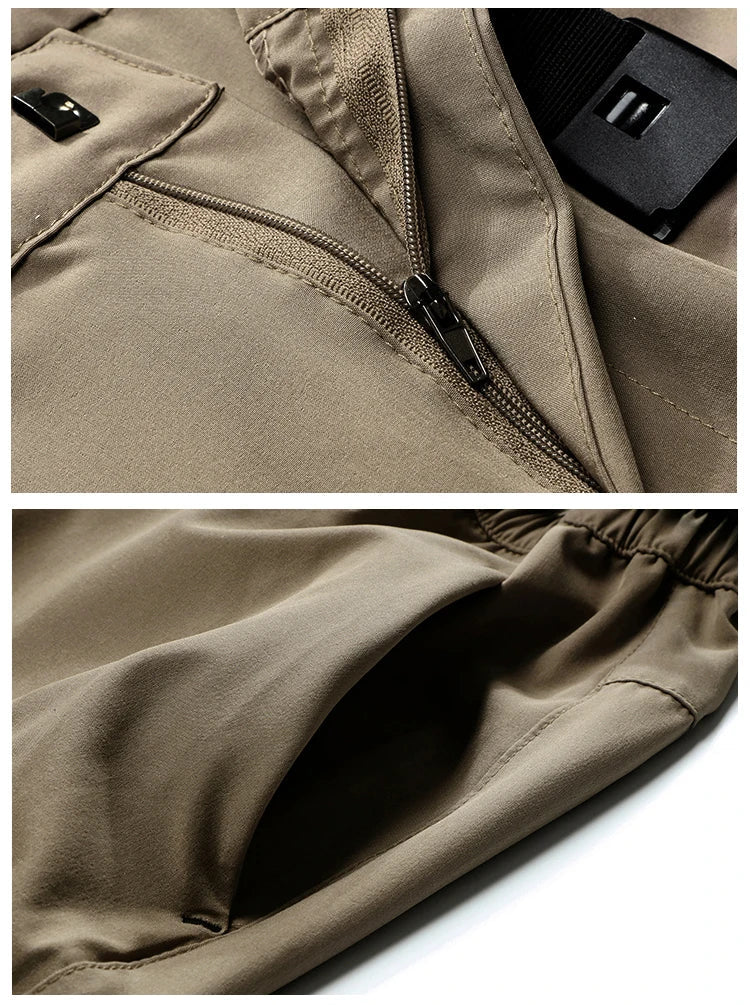 Men's Lightweight Convertible Cargo Tactical Pants Zip off Outdoor Hiking Stretch Work Pants Trekking Camping Trousers