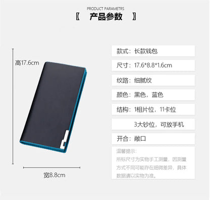 New Men's Wallet Thin Slim Wallet Long Male Business Clutch Bag Coin Purse Luxury Brand Men Wallet Carteira Masculina Cardholder