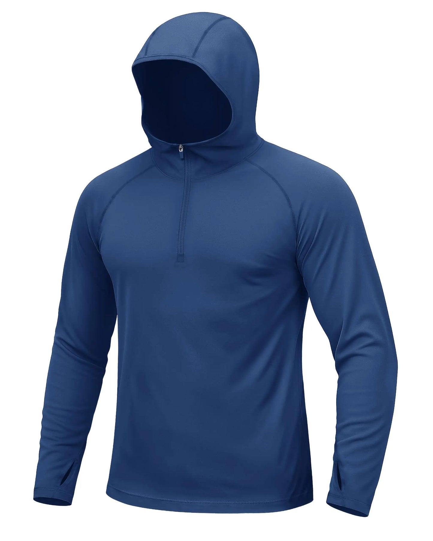 Mens 1/4 Zip UPF 50+ Shirts Sun Protection Running Surfing Athletic Shirt Lightweight Rash Guard Long Sleeve Hoodie