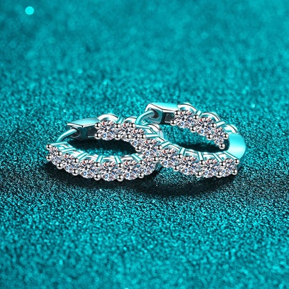 D VVS1 Full Moissanite Hoop Earring GRA Certified 925 Sterling Sliver Plated 18k Earrings for Women Party Gift Jewelry