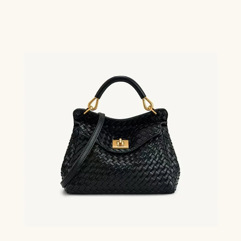 Lucia Elegant Buckle Genuine Leather Handbag for Women, Urban Casual Commuter Shoulder and Crossbody Bag
