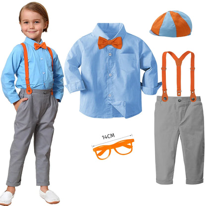 Toddler Boy Outfits Baby Halloween Birthday Suits Kids Clothes Suspender Dress Gentleman Photography Infant Party Gift Set