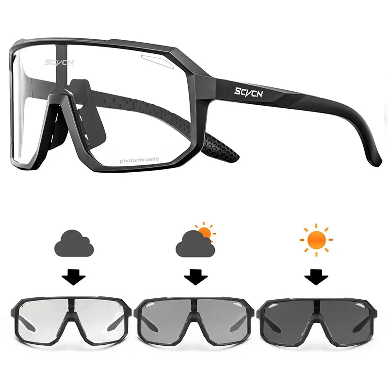 Photochromic Sports Sunglasses Cycling Glasses for Men Mountain MTB Bike Road Bicycle Cycle Goggles UV400 Women Driving
