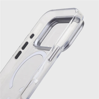 For Magsafe Folding Lens Holder Clear Magnetic Case For iPhone 17Pro Max 15 16Pro 17 With Camera Tempered Glass Hard Back Cover