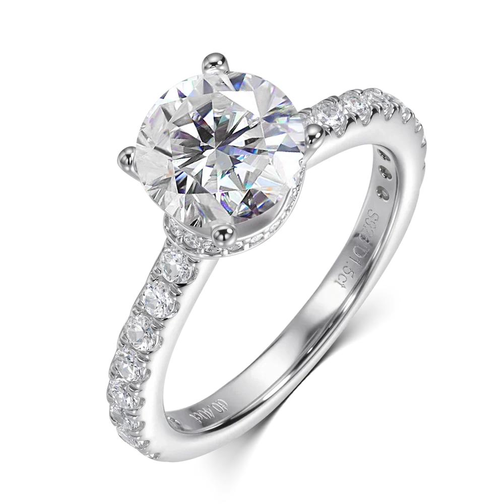 1.5ct Moissanite Rings for Women GRA Certified Diamond Jewelry s925 Sterling Silver 18k Plated Engagement Wedding Ring