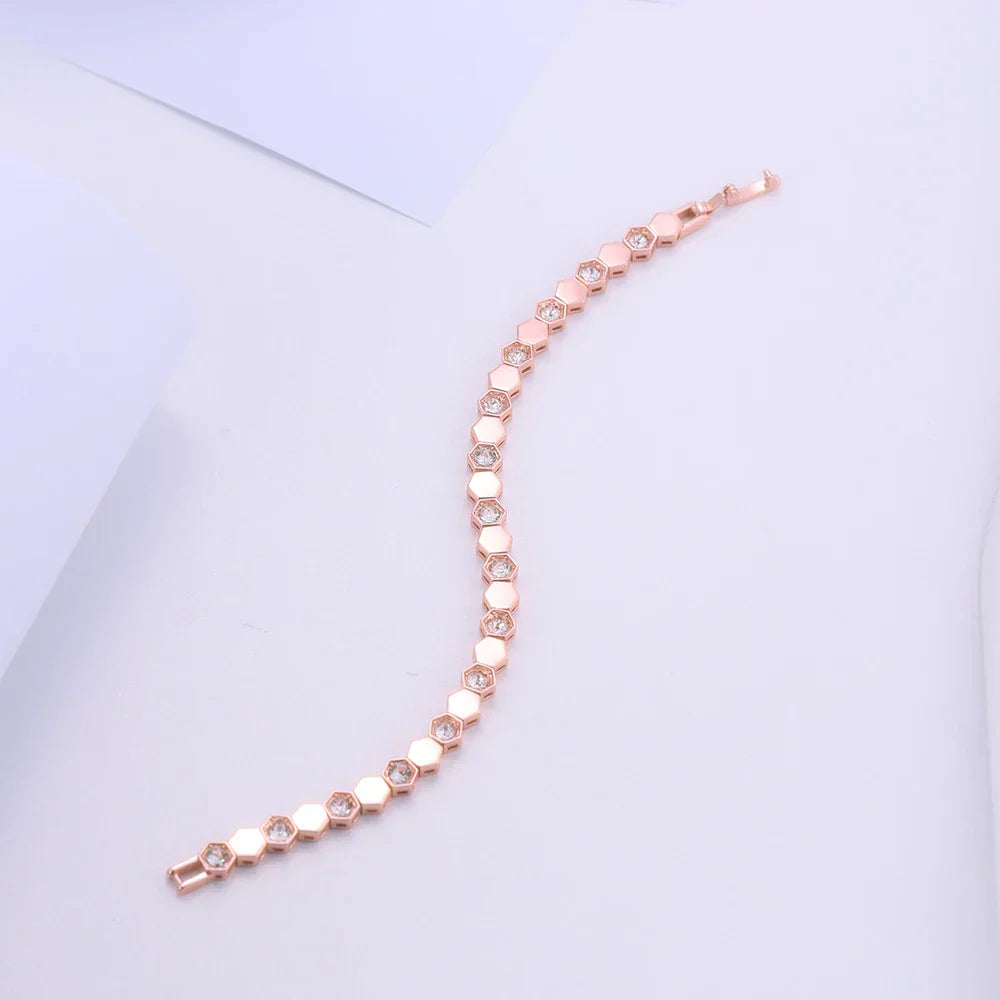Jewelry Embellished with Premium Swarovski Crystals Bracelet  for Women Quality Brass with 18K White Gold Plated