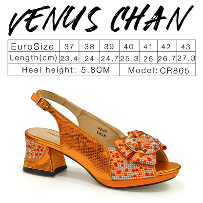 Women's Elegant High Heel Shoe and Bag Set - Italian Design with Special Synthetic Fabrics for Weddings and Parties