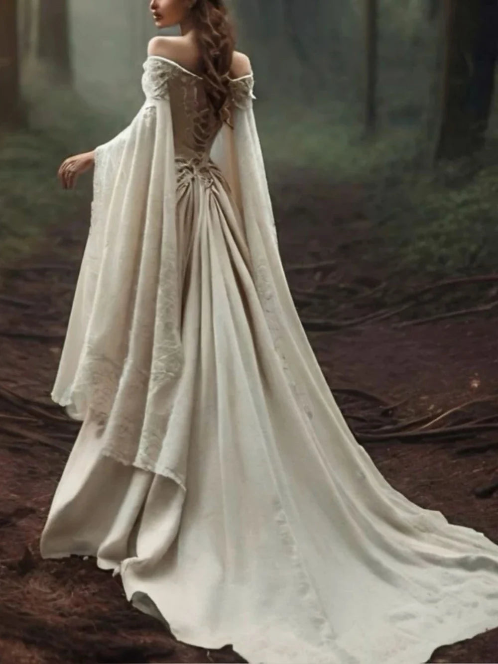 Fantasy Lace A Line Wedding Dress Romantic Lace Up Back Sweetheart Neck Bridal Gown Customized Glamorous Long Chic Women Wear