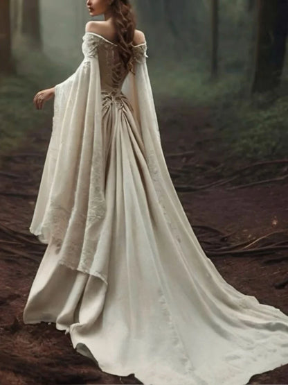 Fantasy Lace A Line Wedding Dress Romantic Lace Up Back Sweetheart Neck Bridal Gown Customized Glamorous Long Chic Women Wear