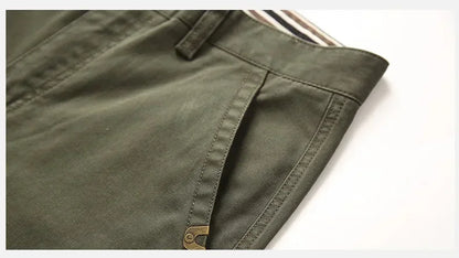 2026 New in Men's Pants Straight Leg Cotton Cargo Trouser Male Stretch Autumn Zipper Multi Pocket Classic Casual Work Wear Army