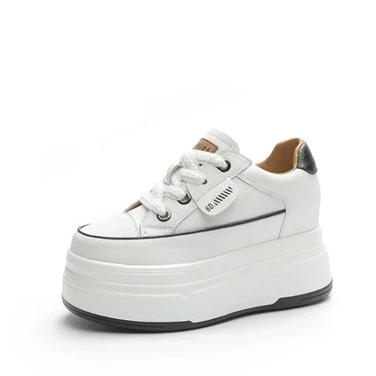 Hidden Heel Shoes High Platform shoes 9cm 3 inch comfortable sneakers for women Vulcanized Shoes Chunky Wedge Casual Shoes