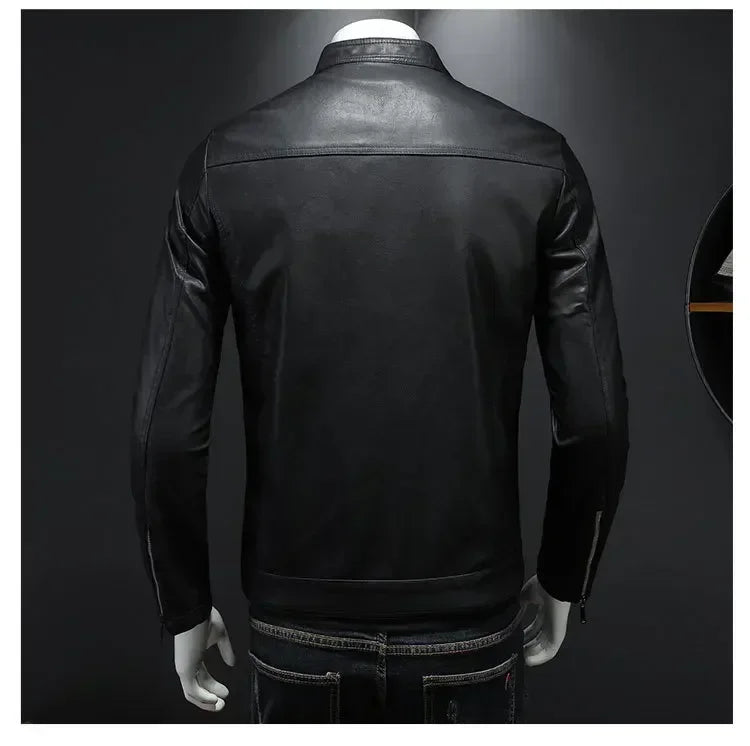 Men PU Leather Jacket Motorcycle Streetwear Baseball Outdoor Bomber Casual coat Men Autumn Motorcycle Windbreaker Male Outwear