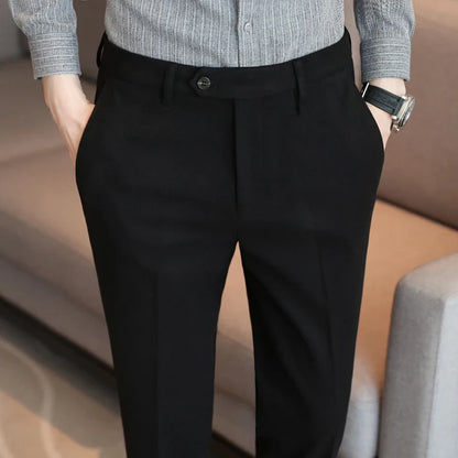 2023 Autumn Winter Thickened Starry Sky Woolen Suit Pant High Quality Men Business Slim Dress Pants Men  Social Casual Pants