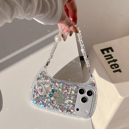 Rhinestone Hand bag Lollipop Design Phone Case For iPhone 17 Pro Max 16 15 14 13 Pro Max 15 14 16 Plus 17Air Fashion Trend Case