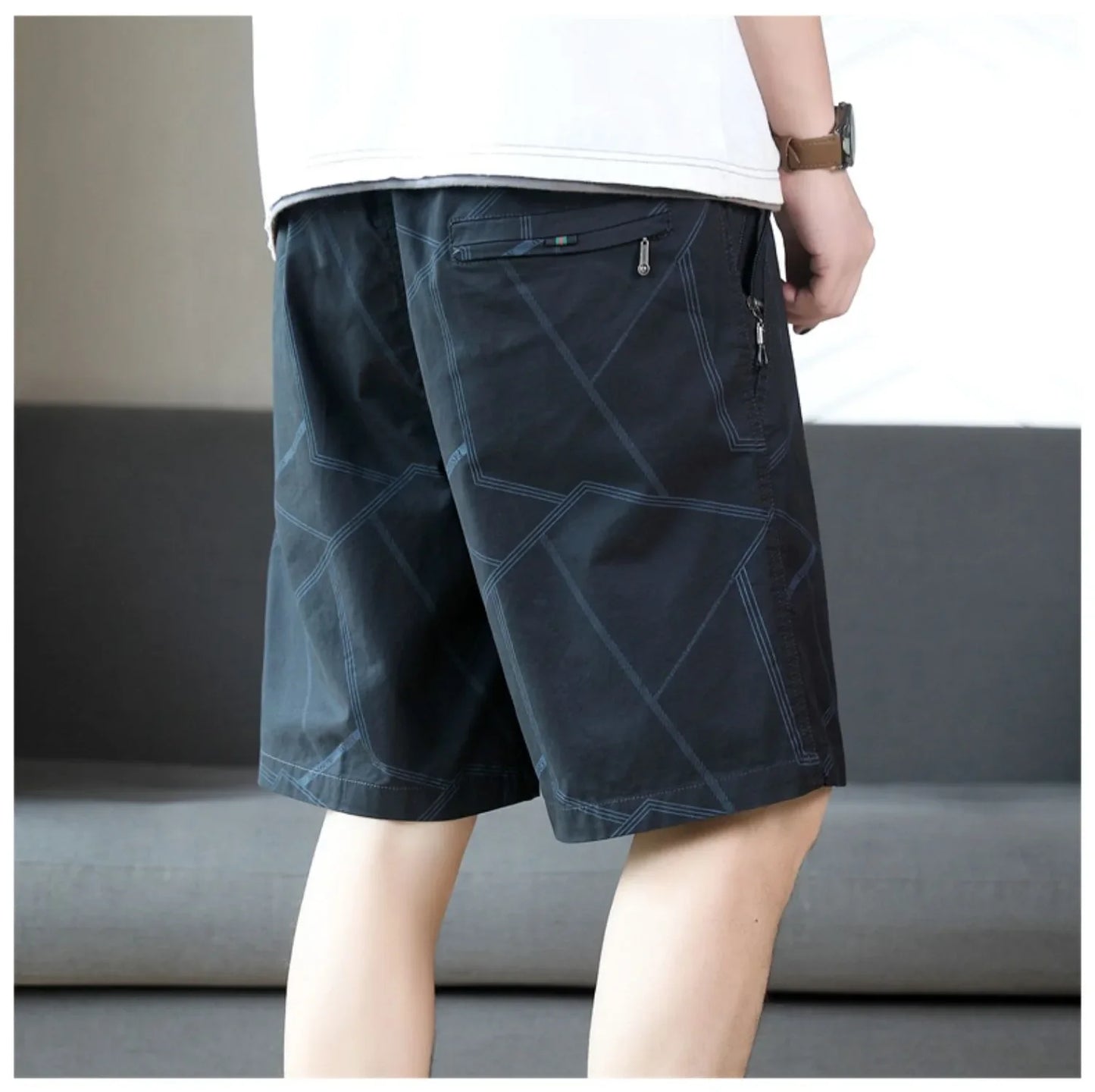 Men Elastic Waist Shorts Loose Fit Casual Sports Jogger Shorts Man Fashion Print Shorts Gym Cool Board Shorts
