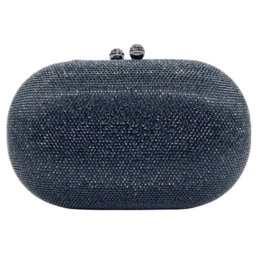 Middle East Diamond Embellished Evening Bag Pure Color Rhinestone Women's Clutch Handbag Polyester Daily Match Magnetic Buckle