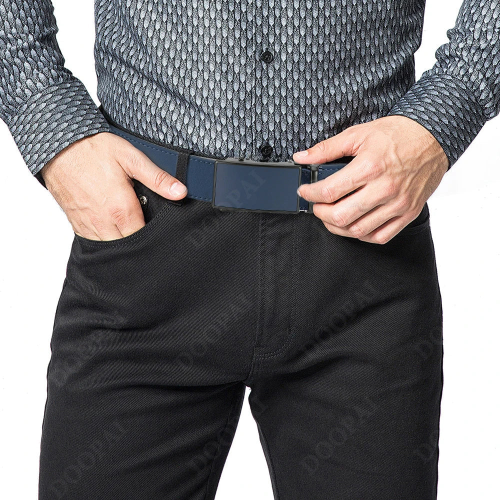 Metal Sand Surface Automatic Film Buckle, High-quality Cowhide Men's Premium Business Waist Belt/belt, Color Optional