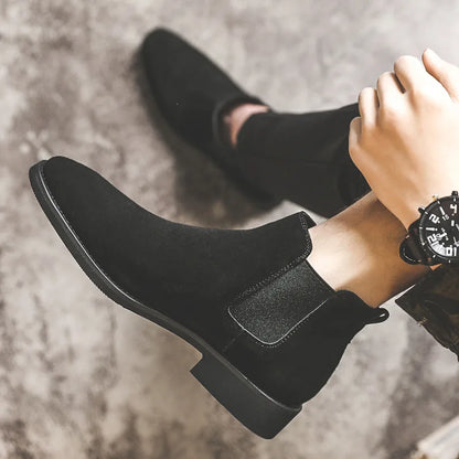2026 Men Elevator Shoes Chelsea Boots 6cm 8cm Invisible Inner Increase Shoes Man Height Increasing Shoes Suede Leather Men Boots