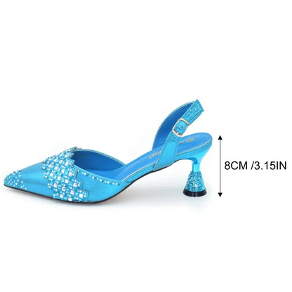 Italian Shoes and Bags Matching Set 2026 Rhinestone Bag and Shoe Set Nigeria Party Pumps Ladies Party Shoes with Matching Bag