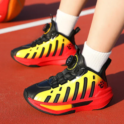 Children‘s Basketball Shoes Non-slip Breathable Basketball Training Sneakers Lace-up Boys Girls Sports Shoes Kids Athletic Shoes