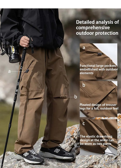 Men's Climbing Trousers Windproof Rainproof Cycling Pants  Hiking Trip Cargo Pants Outdoor Camping Running Sport Men Trouses