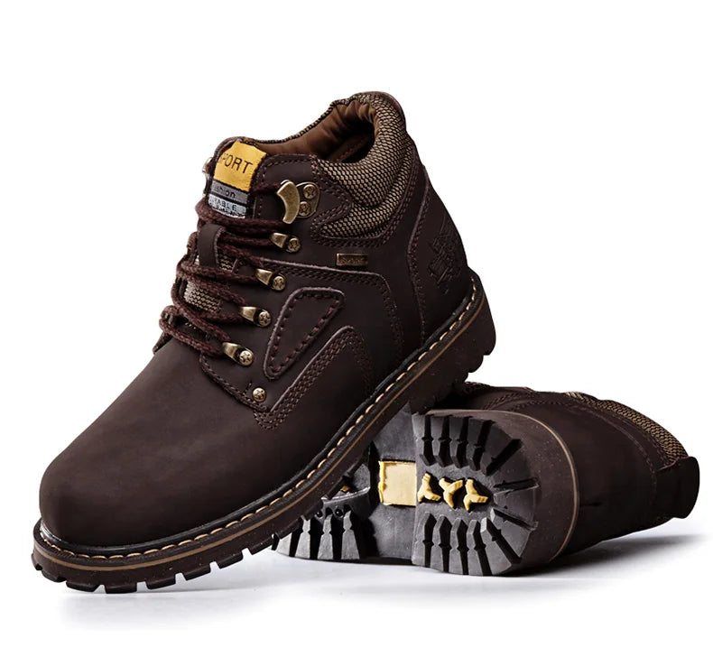 Natural Cow Leather Men’s Women Boots Handmade Retro Winter Autumn Shoes Ankle Snow Boots for Men Top Quality Shoes Dropshipping