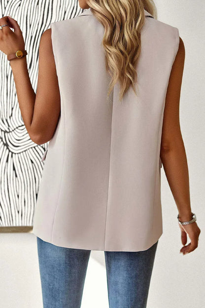 Blazer Women Clothing Coat Vest Solid Single-breasted Casual Elegant Fashion Sleeveless Solid Street Jacket Clothing New