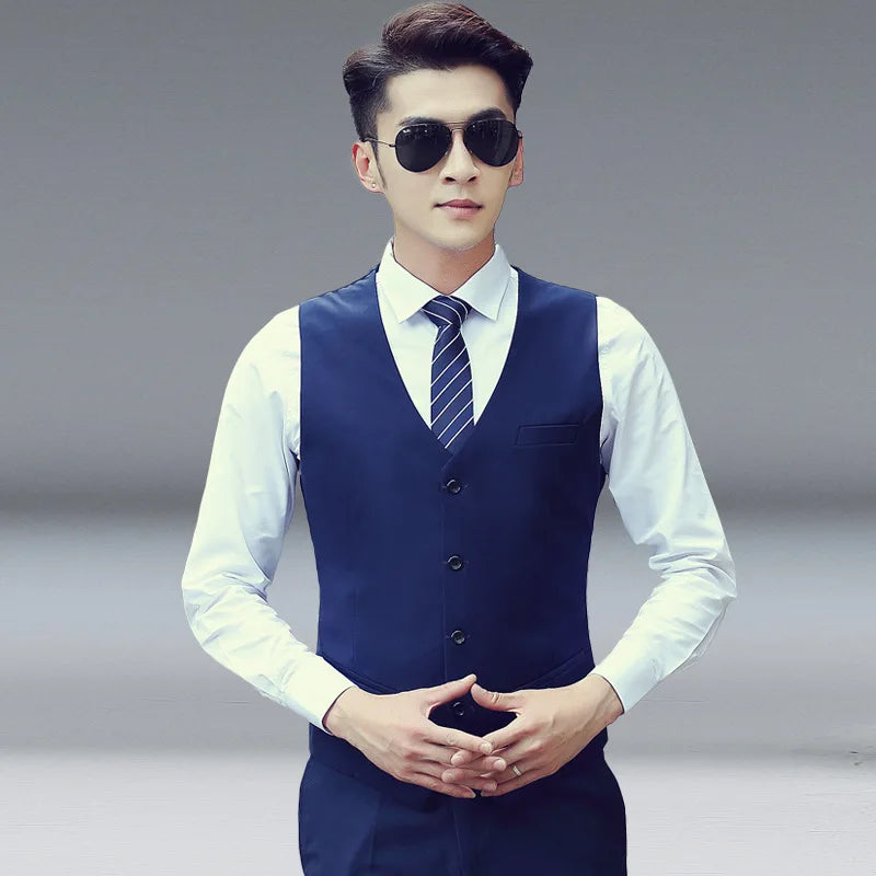 Wine Red Suit Vests for Men Simple Single Breasted High-end Male Waistcoat Slim Fit Formal Business Casual Vest Plus Size 7XL