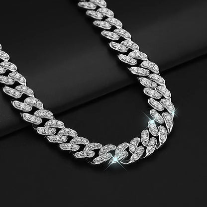 8mm Cuban Link Chain Full Moissanite Diamond Bracelets for Women Men 925 Sterling Silver Hip Hop Punk Iced Out Tennis Bracelet