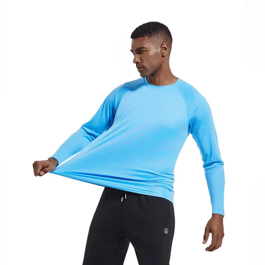 Men Long Sleeve t-Shirt Upf 50+ Sun Protection Shirts Tops Breathable Hiking Fishing t-Shirts Casual Tees Man Clothes Streetwear