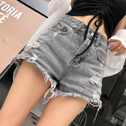 Women's Shorts Punk Ripped Baggy Short Pants for Woman To Wear Mini Loose Jeans Denim Korean Style XL Streetwear Clothing Cheap