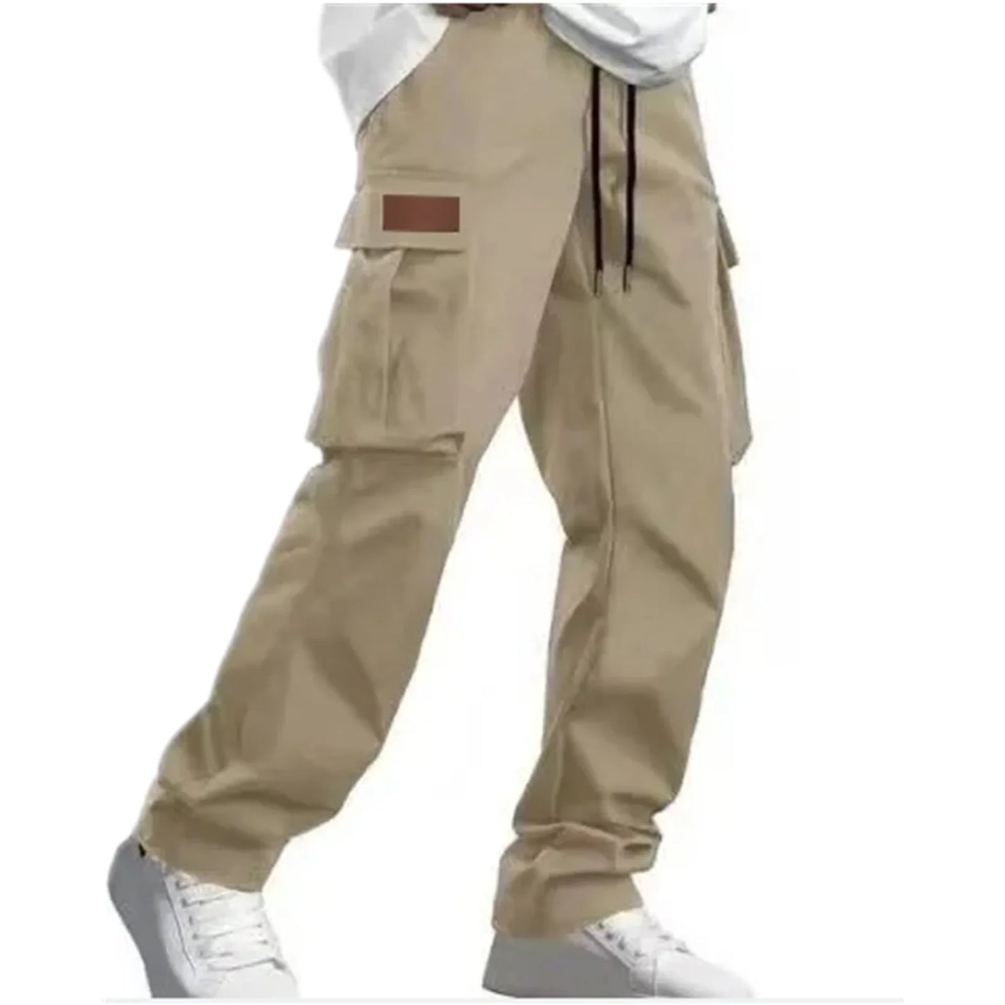 2026 Amazon Summer New Men's Work Pants European and American Independent Station Drawstring Multi Pocket Casual Pants