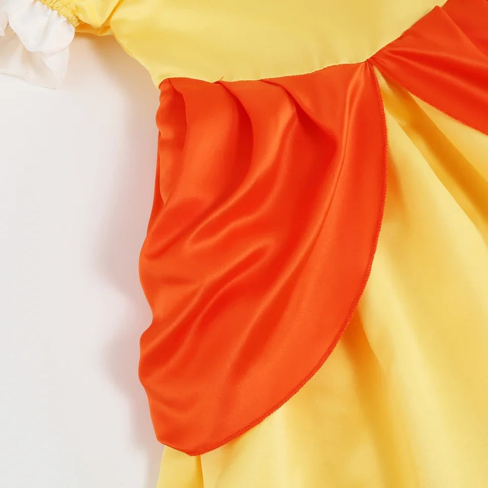 Daisy Girls Princess Dress Cartoon Movie Cosplay Costume Summer Kids Orange Party Outfits 2-10 Years Halloween Fancy Clothes