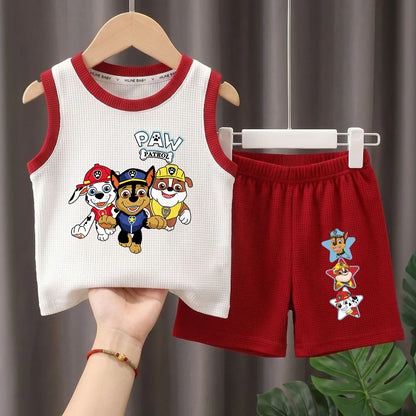Summer Kids Clothes Sets Boys Sport Vest Shorts Two Piece Suit Girls Fashion Outfits Children's Breathable Sleeveless Tops Set