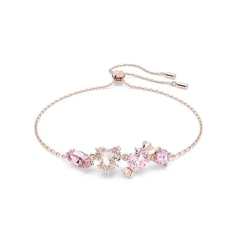 Candy Colorful Imitation Crystal Dopamine Unique Design Choker Necklace Bracelet Earrings, Jewelry for Women Bridal Gift
