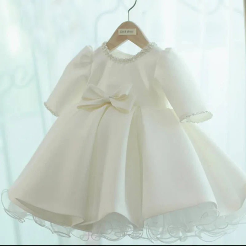 Classic Beading Princess Dresses For Kid Girls Birthday Party Infant Luxury Ball Gown Children Baptism Childen Formal Dresses