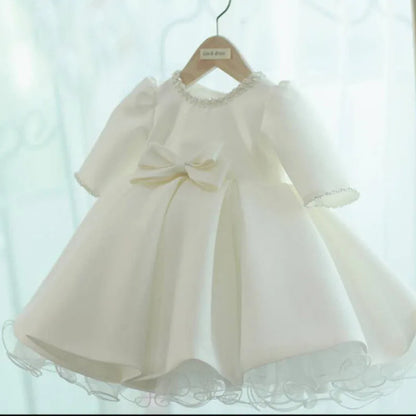 Classic Beading Princess Dresses For Kid Girls Birthday Party Infant Luxury Ball Gown Children Baptism Childen Formal Dresses