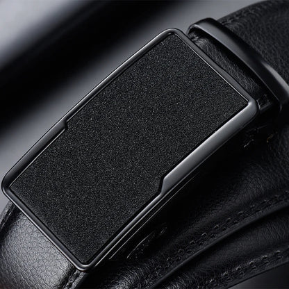 2026 New Cow Genuine Leather Men's Belt Cowhide Strap for Male Automatic Buckle Belts for Men Black Buckle Belts